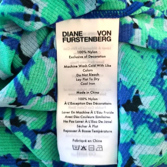 Diane Von Furstenberg Logan Fiddlehead Sheer Mesh Top Size Medium - Picture 5 of 7